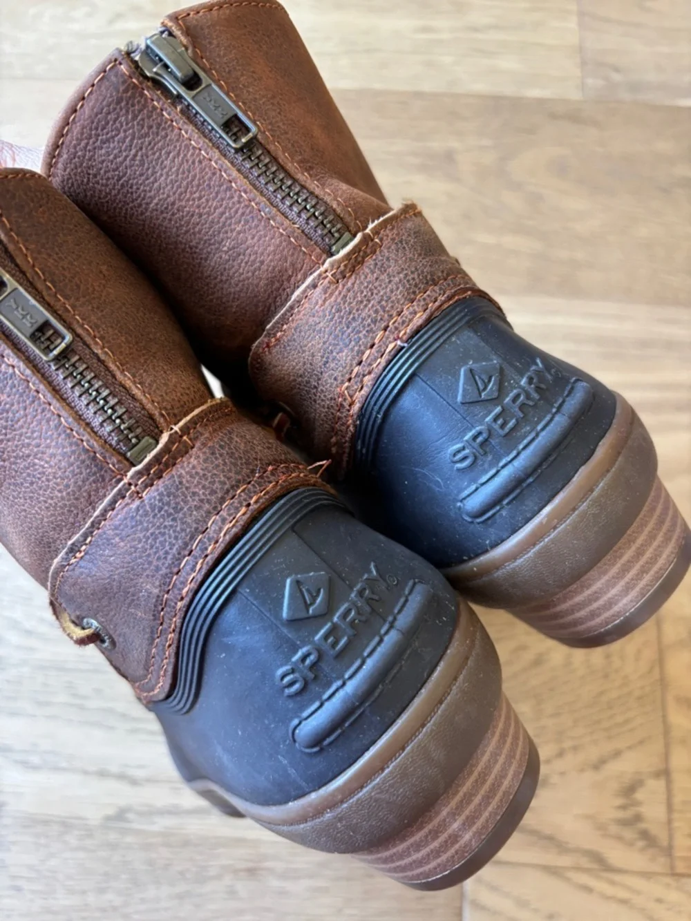 Sperry leather wedge tide boot womens 8